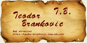 Teodor Branković vizit kartica